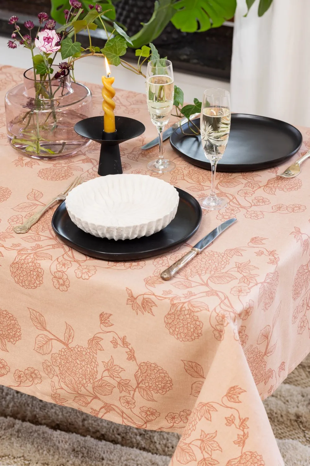 Asztalterítők - Pamut terítő Minna (rózsaszín)