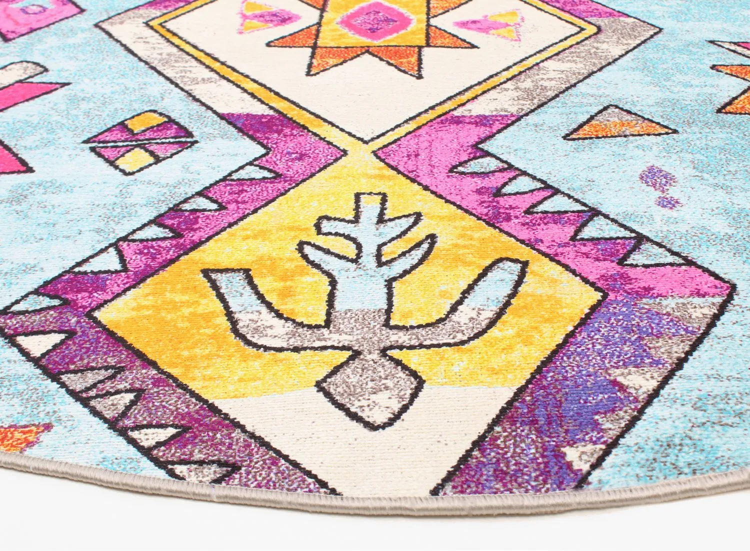 Kerek szőnyeg - Misare (kék/többszínű)