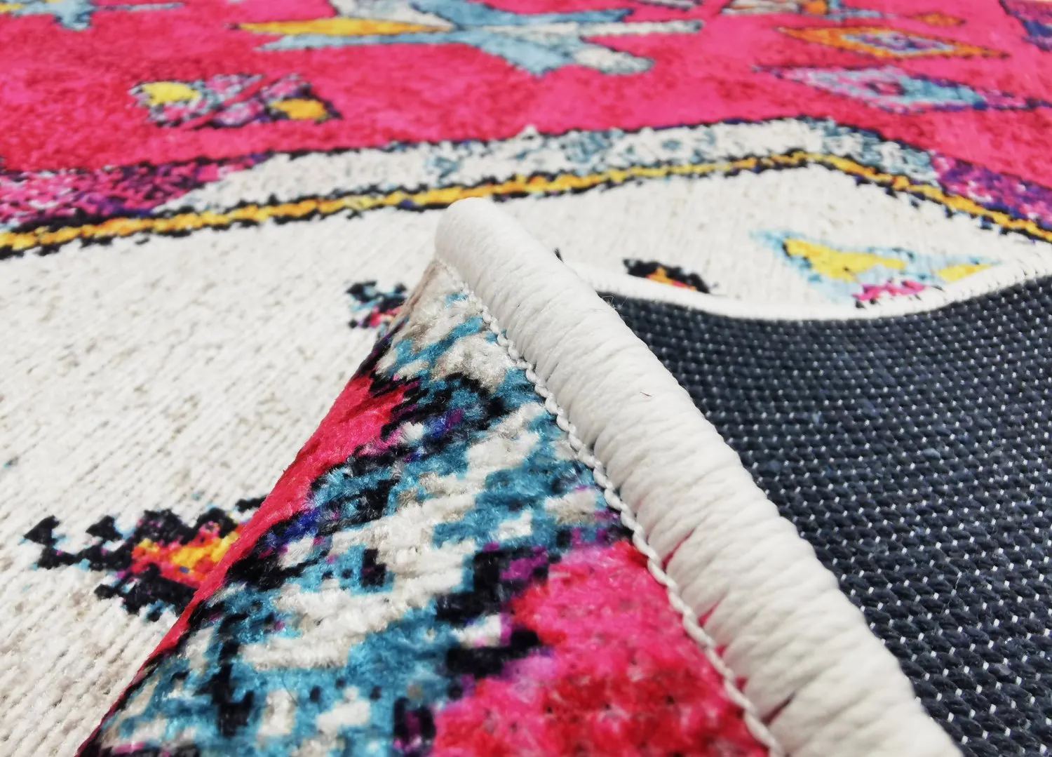 Kerek szőnyeg - Misare (rózsaszín/többszínű)