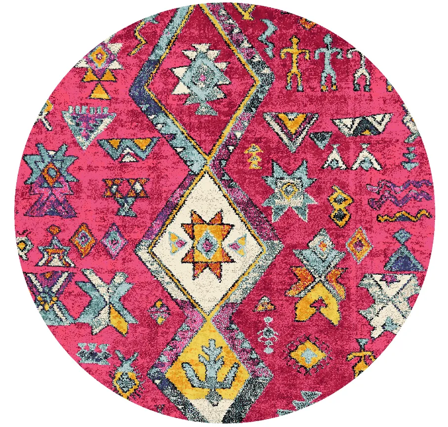 Kerek szőnyeg - Misare (rózsaszín/többszínű)