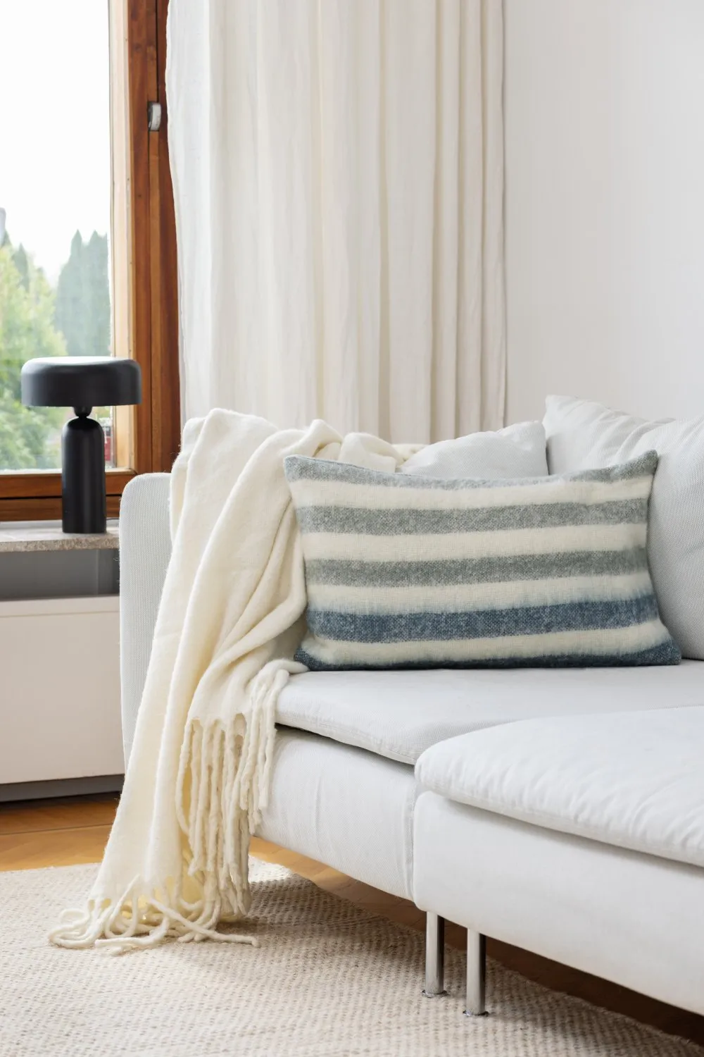 Gyapjúkeverék párnahuzat - Monica (kék)