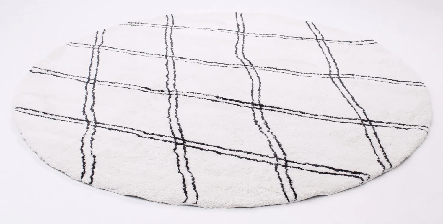 Kerek szőnyegek - Morocco (fekete/fehér)