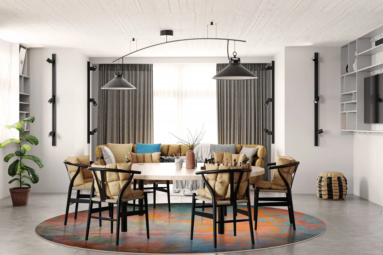 Kerek szőnyeg - Foggia (többszínű)