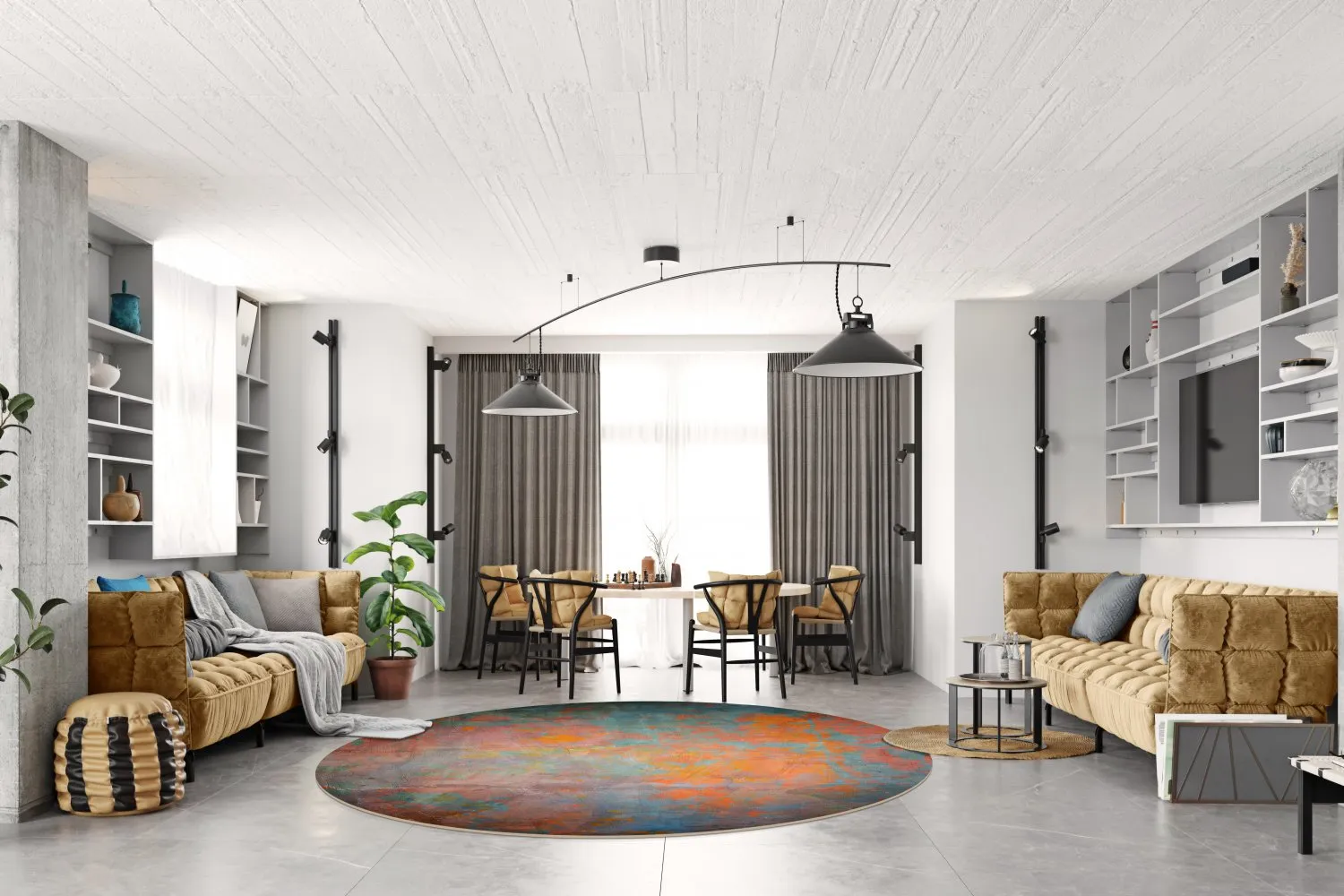 Kerek szőnyeg - Foggia (többszínű)