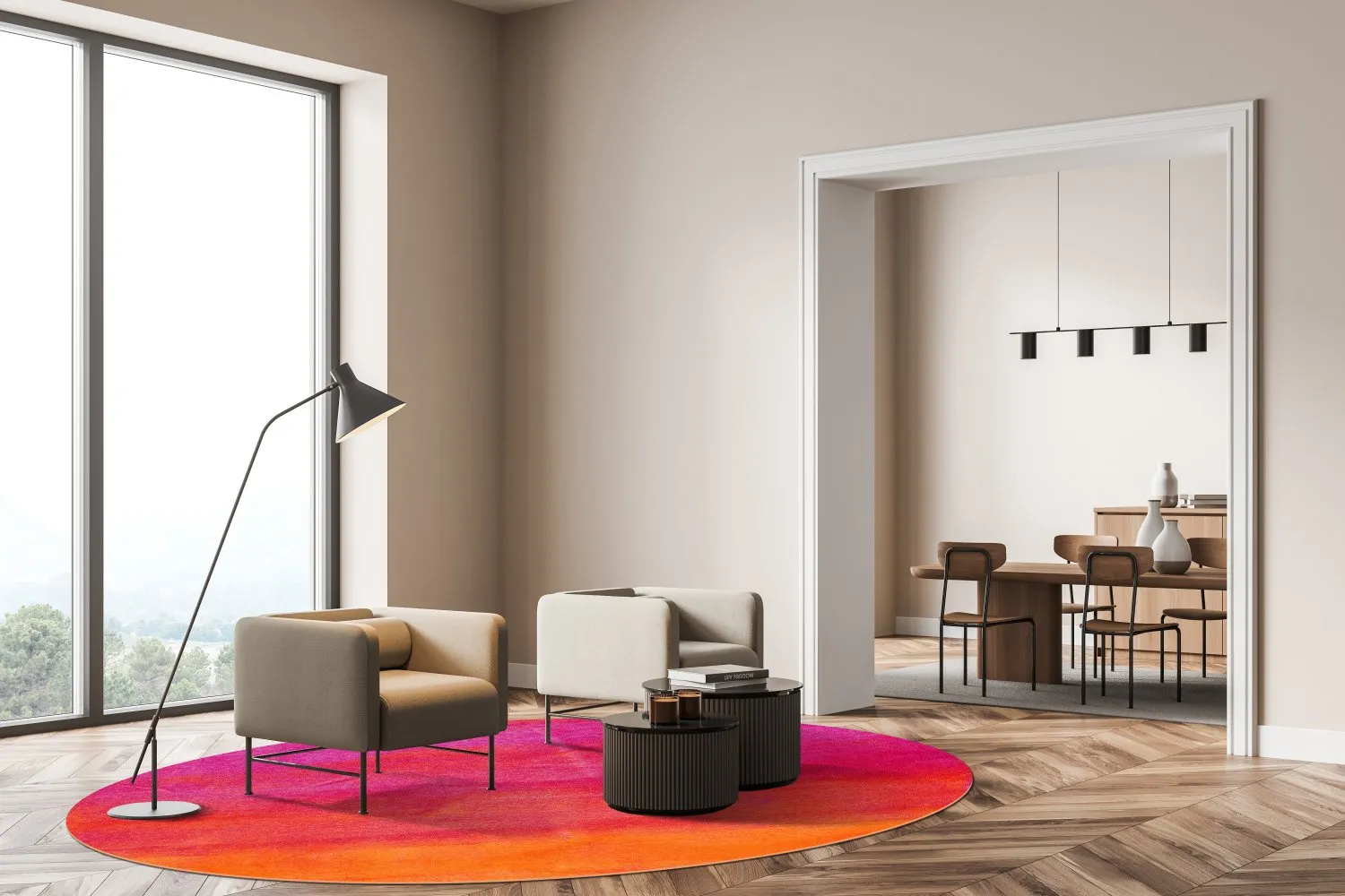 Kerek szőnyeg - Moura (többszínű)