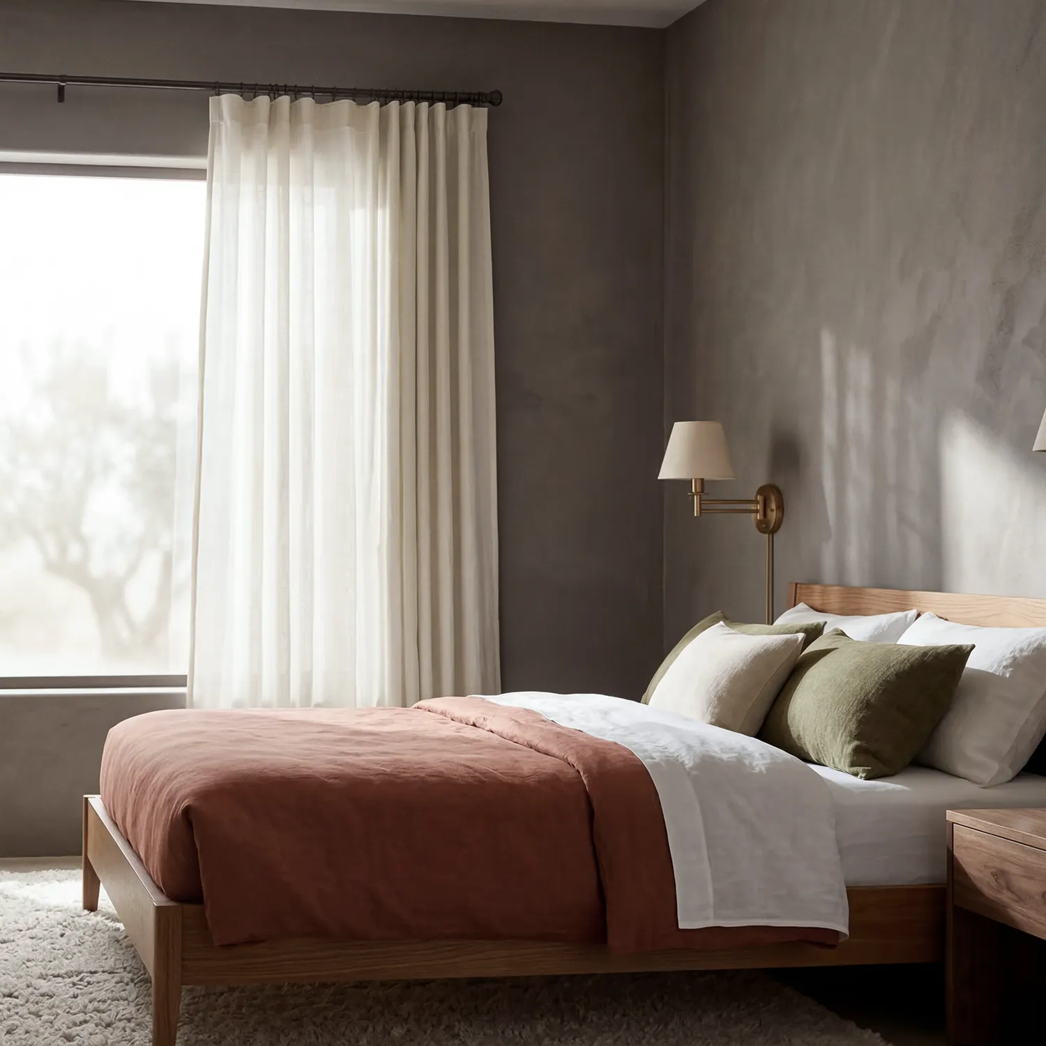 Függöny 2 db-os csomag - Len függöny Noemi (krém)