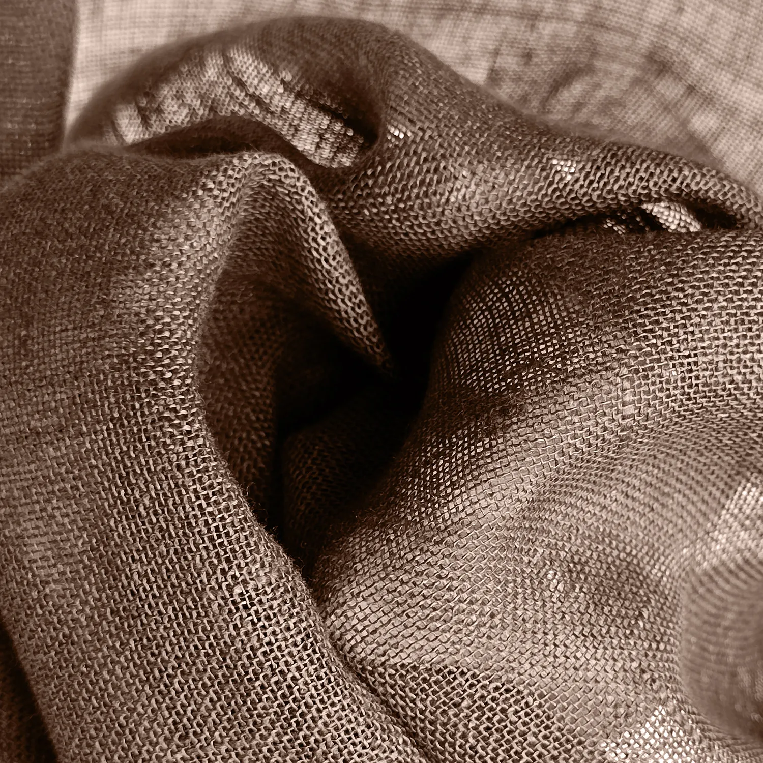 Függöny 2 db-os csomag - Len függöny Noemi (sötétbarna)