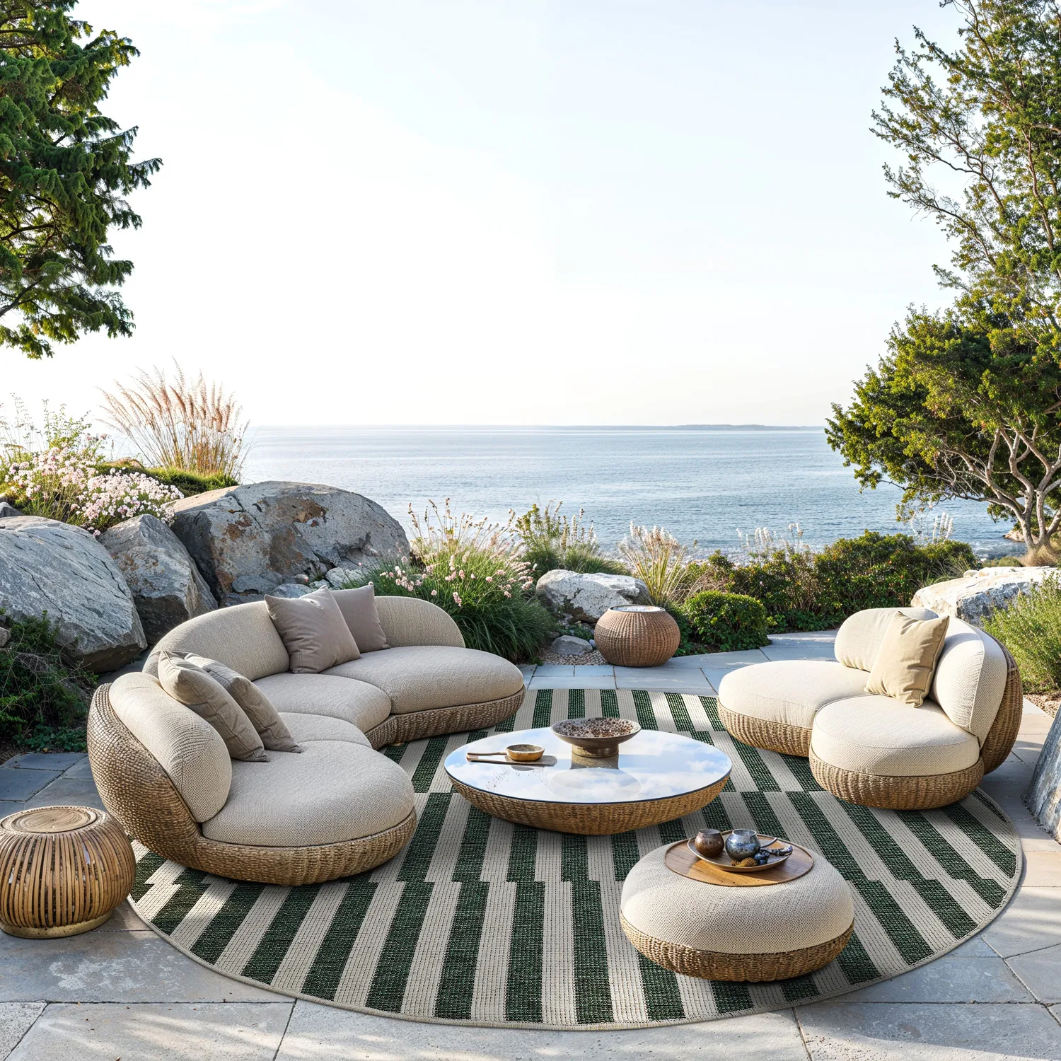 Kerek szőnyeg - Indoor/Outdoor Otto (zöld)