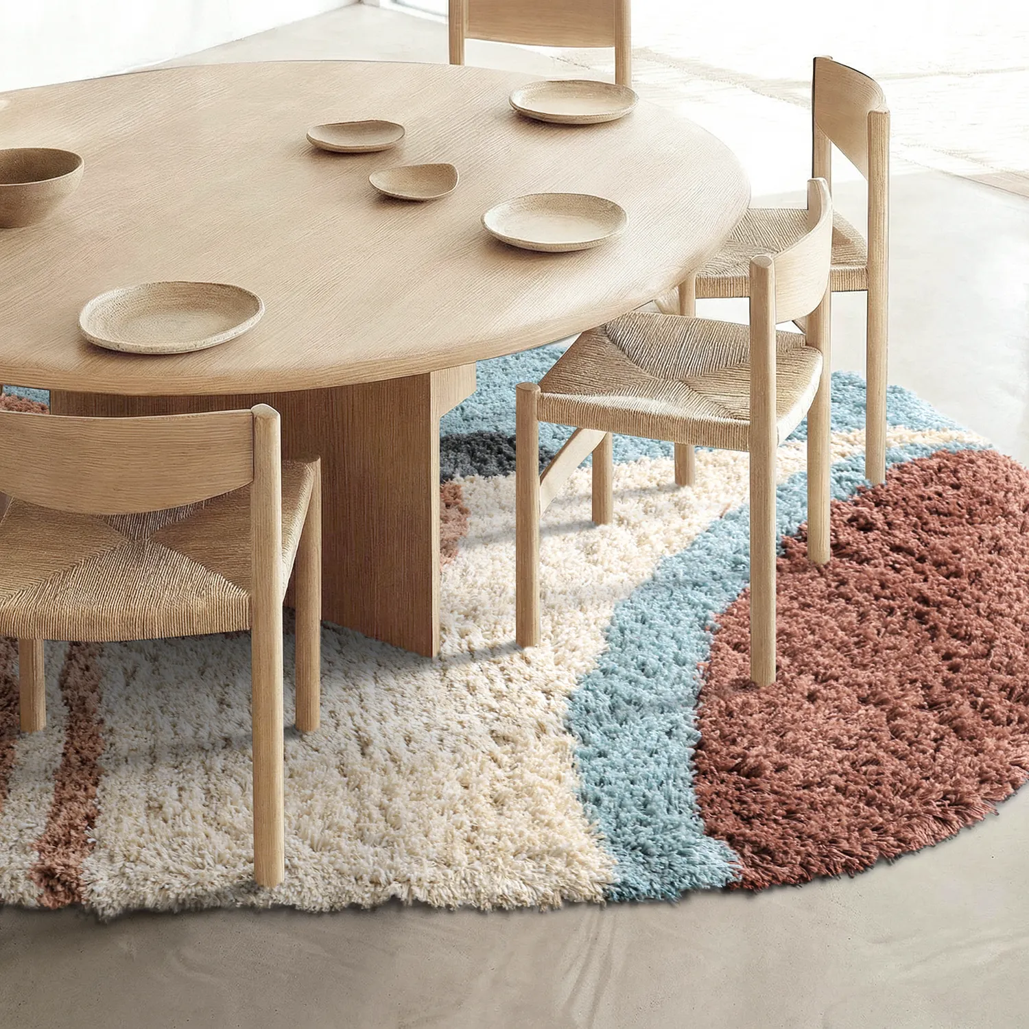 Ovális szőnyeg - Tropea Natural Cotton Shaggy (többszínű)