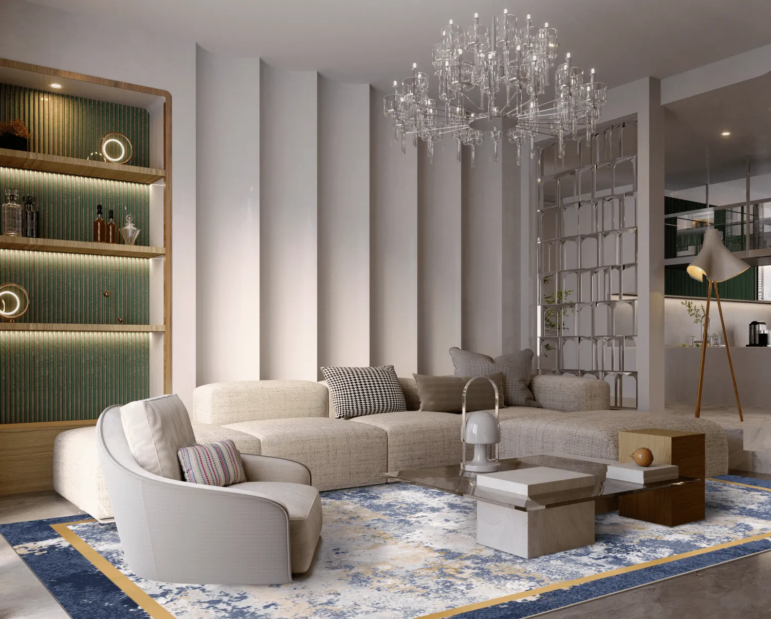 Wilton szőnyeg - Peri (kék/többszínű)