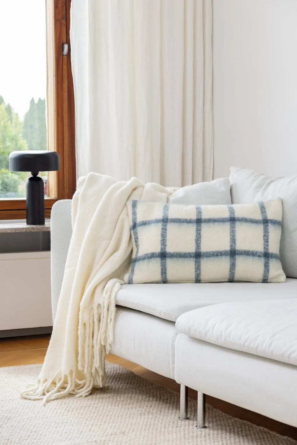 Gyapjúkeverék párnahuzat - Rachel (kék)