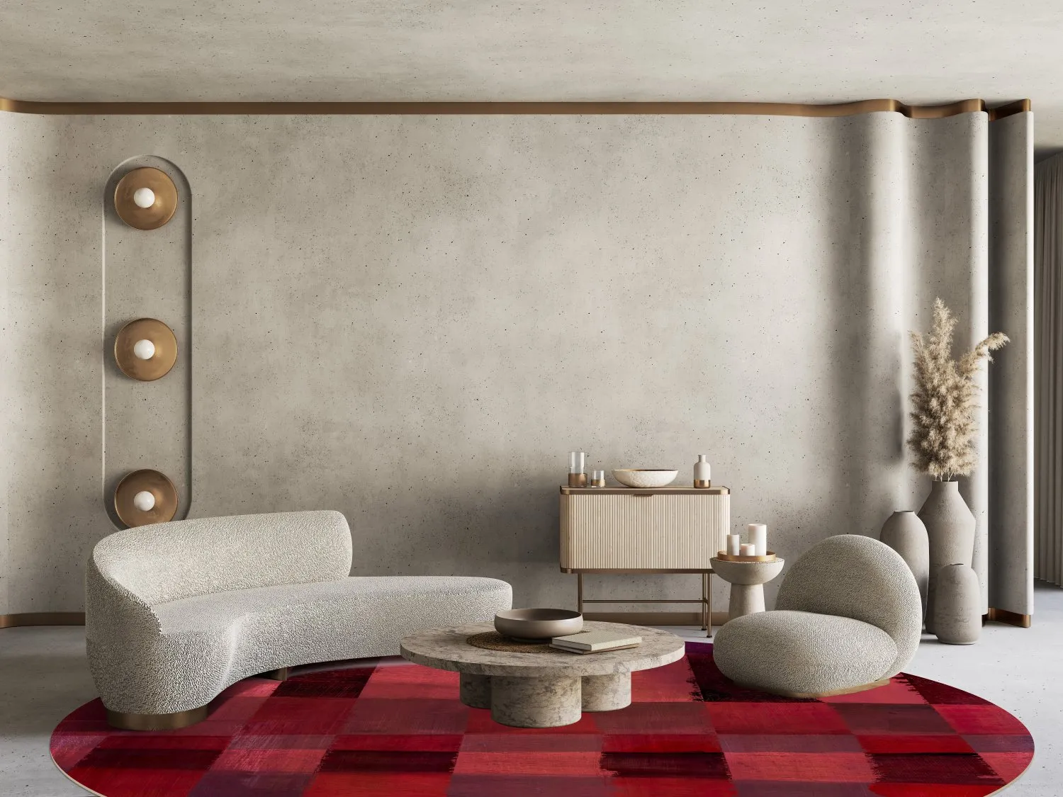 Kerek szőnyeg - Samadet (piros)