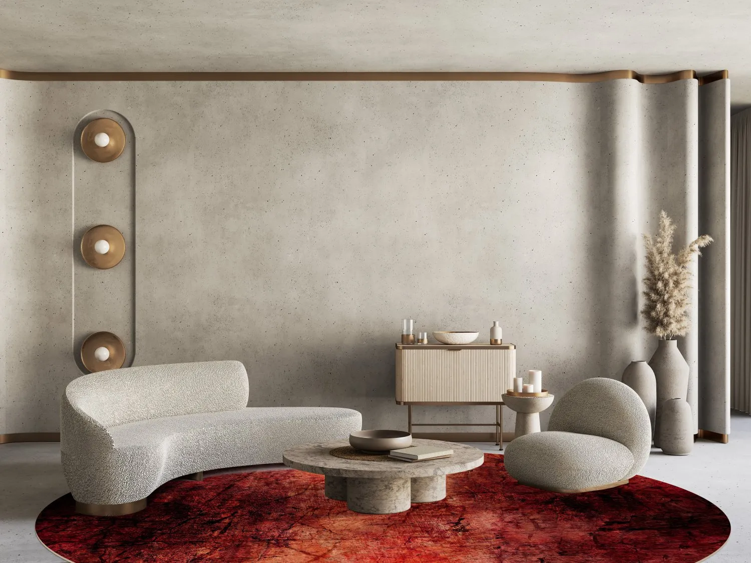 Kerek szőnyeg - Wells (piros)