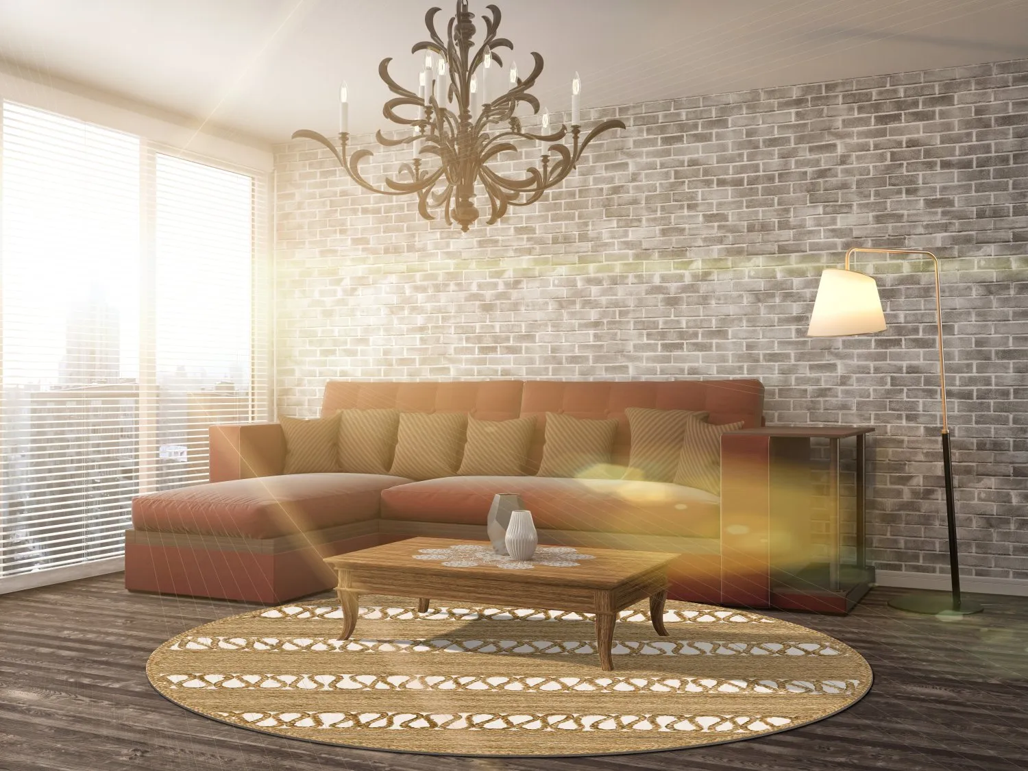 Kerek szőnyeg - Levie (bezs)