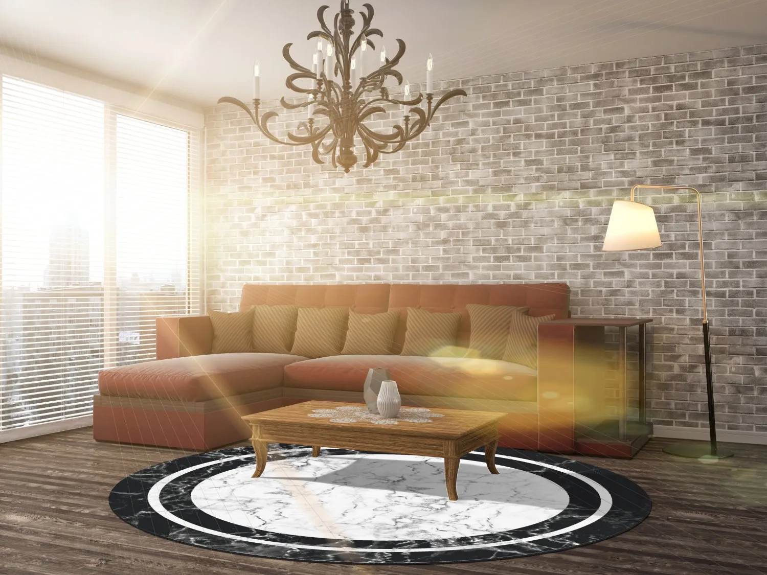 Kerek szőnyeg - Amaliada (fekete/fehér)