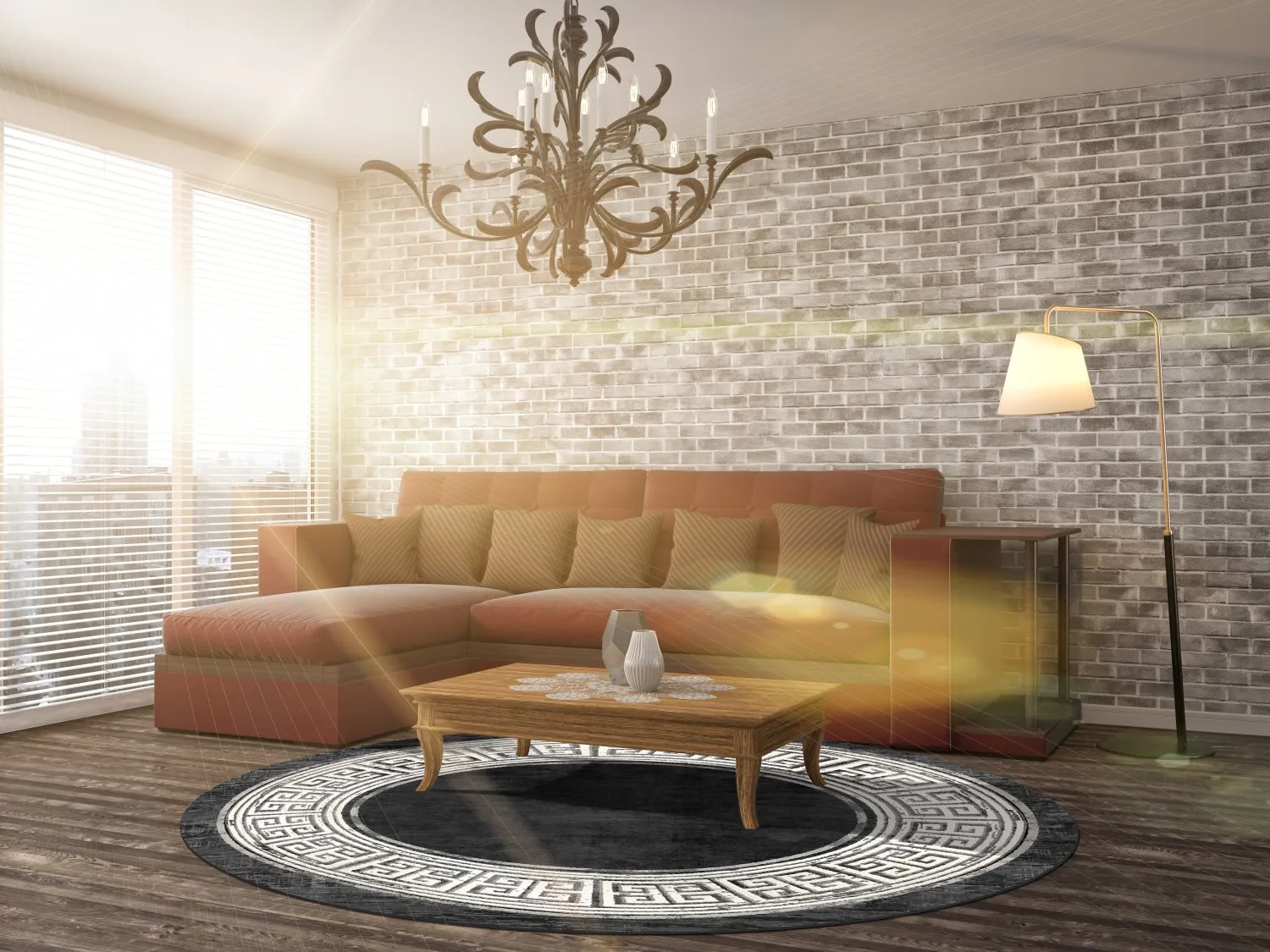 Kerek szőnyeg - Tilos (fekete/fehér)