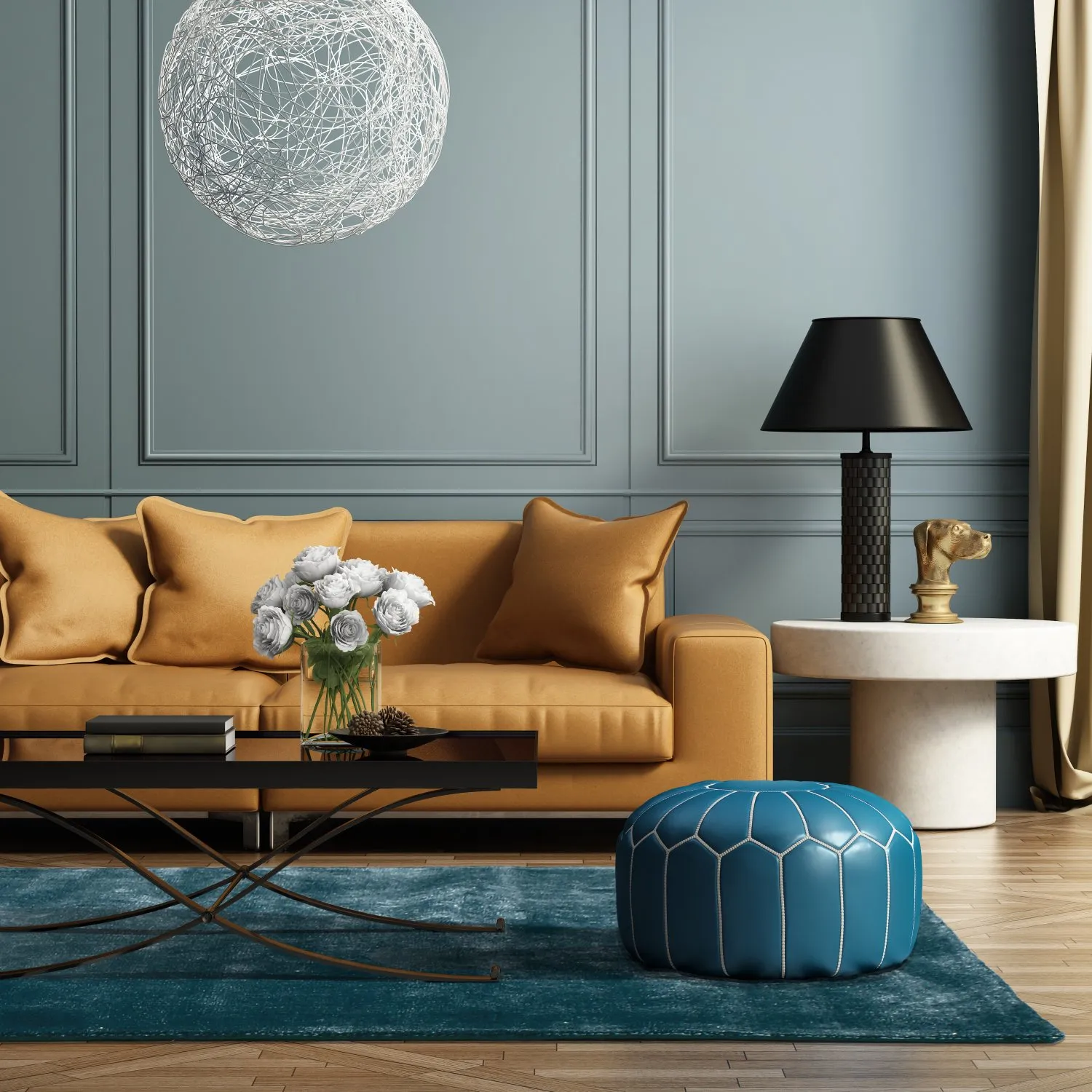 Recycled PET with viscose look (acélkék)