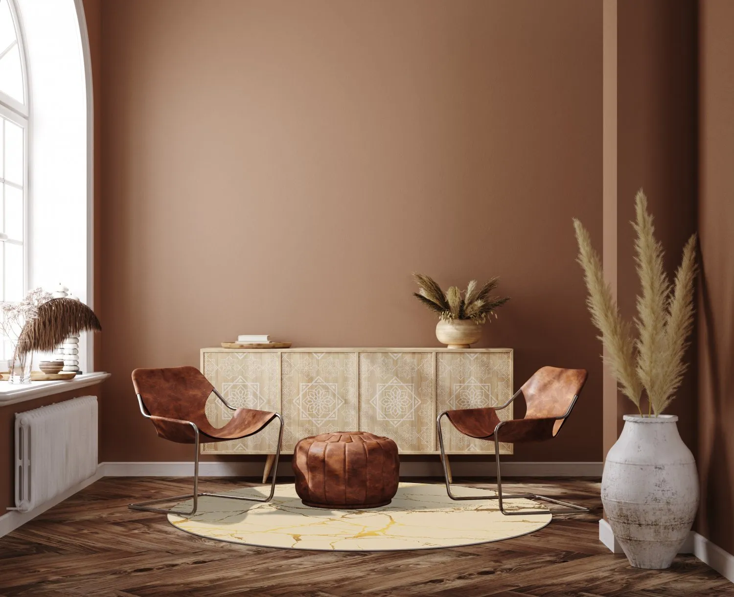 Kerek szőnyeg - Vieste (bezs/arany)