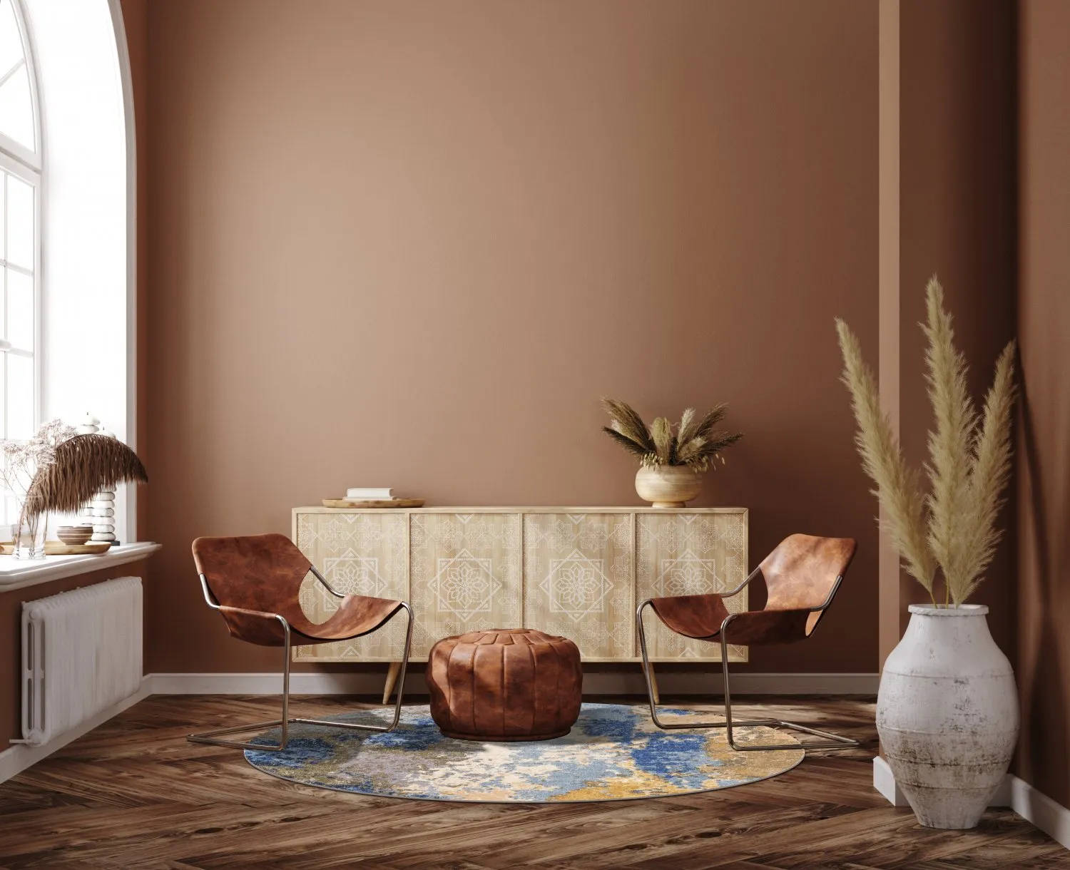 Kerek szőnyeg - Travale (szürke/kék/többszínű)