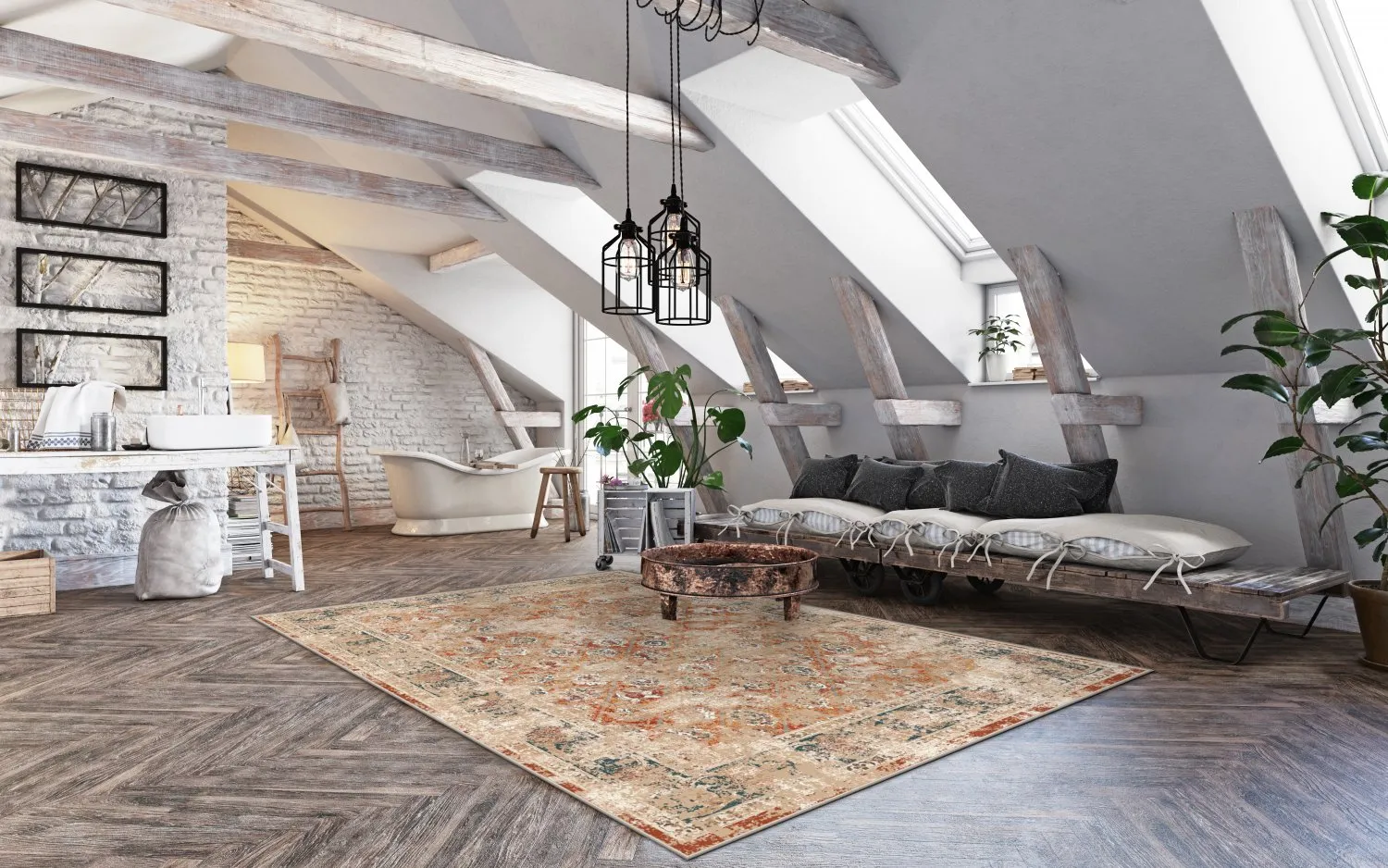 Wilton szőnyeg - Douz (piros/többszínű)