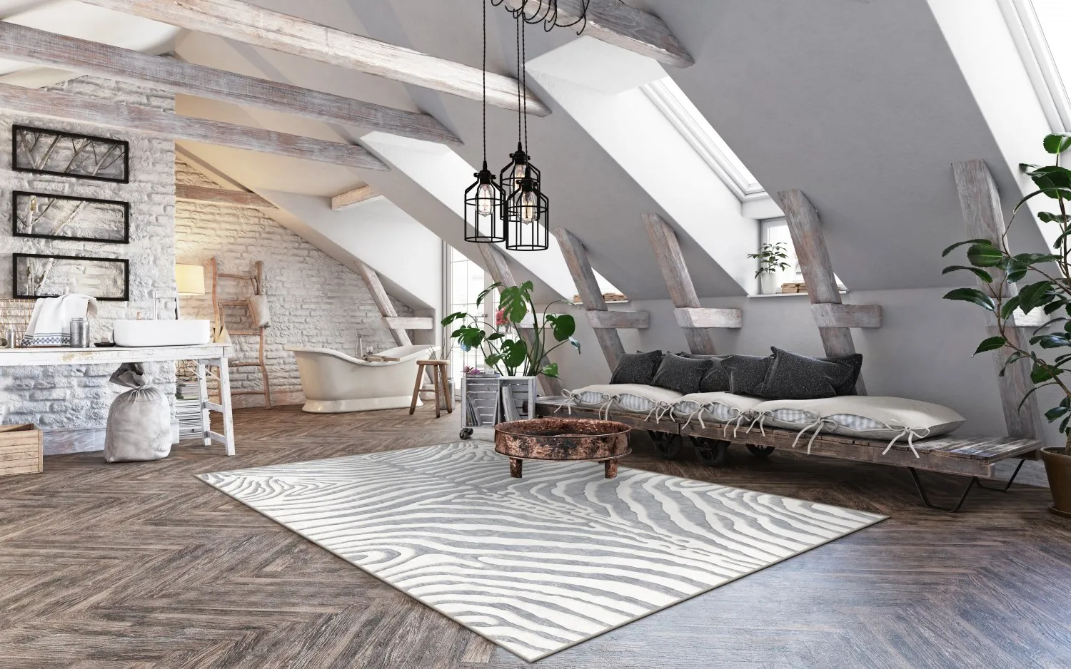 Wilton szőnyeg - Zebra (szürke/fehér)