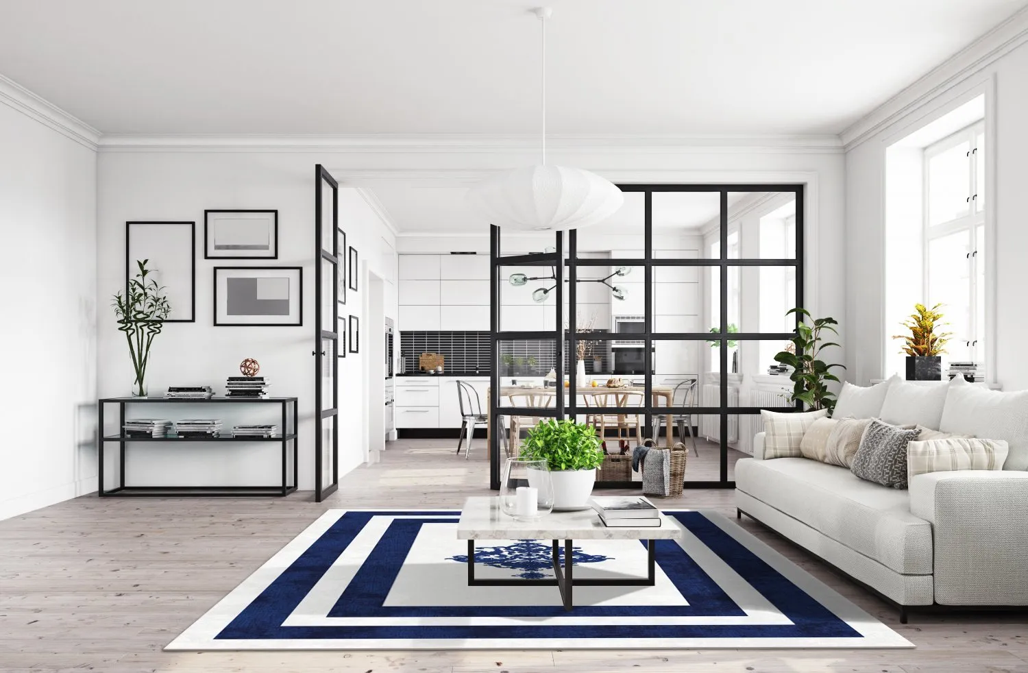 Wilton szőnyeg - Soros (kék/fehér)