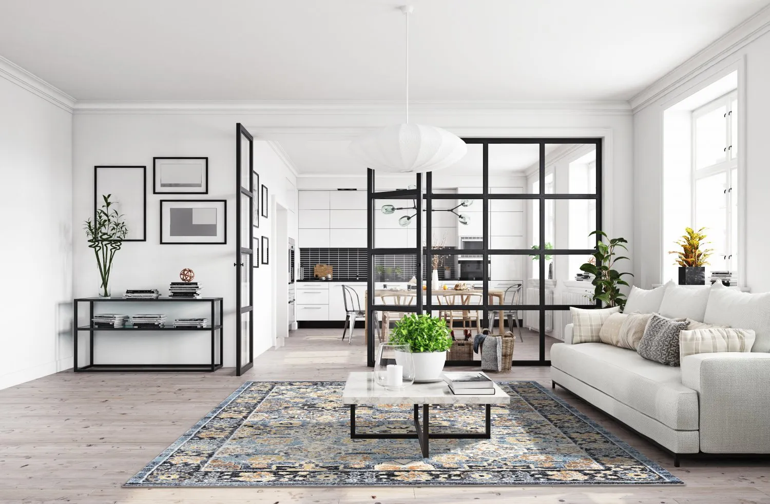 Wilton szőnyeg - Fernana (kék/többszínű)