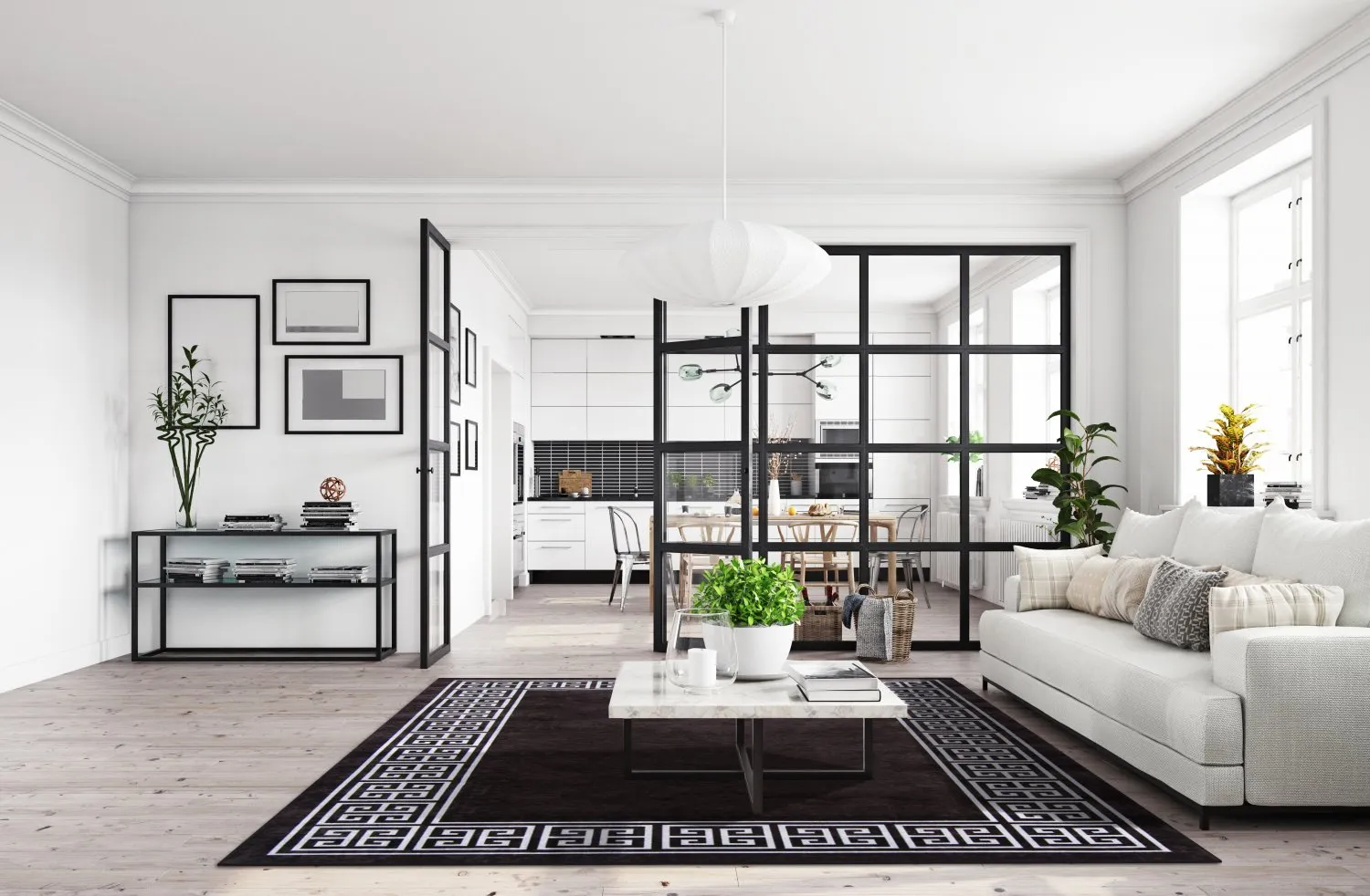 Wilton szőnyeg - Kuba (fekete/fehér)