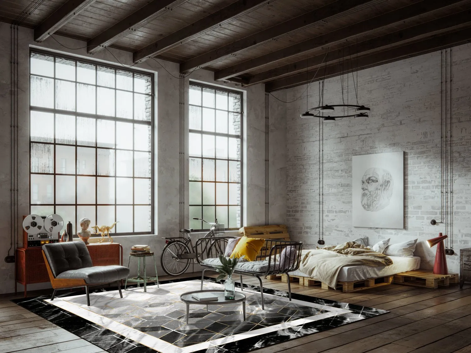 Wilton szőnyeg - Castello (fekete/fehér)