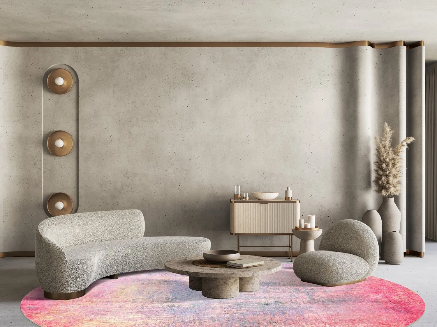 Kerek szőnyeg - Perugia (rózsaszín)