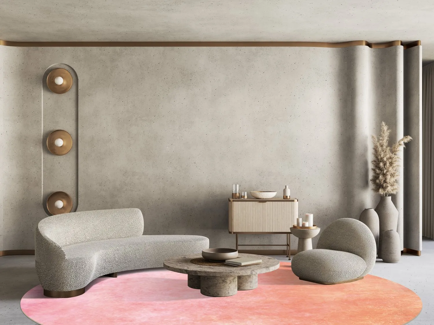 Kerek szőnyeg - Baden (rózsaszín)