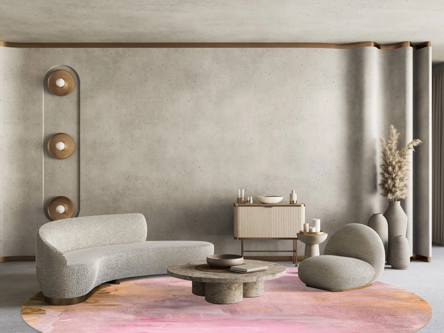 Kerek szőnyeg - Bonn (rózsaszín)