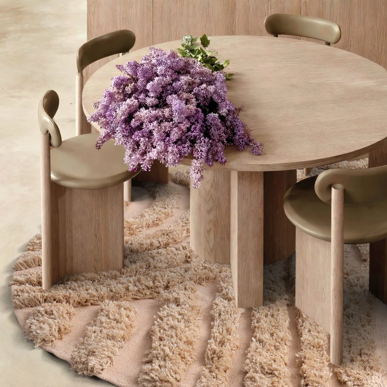 Kerek szőnyeg - Cazorla Natural Cotton Shaggy (bézs)