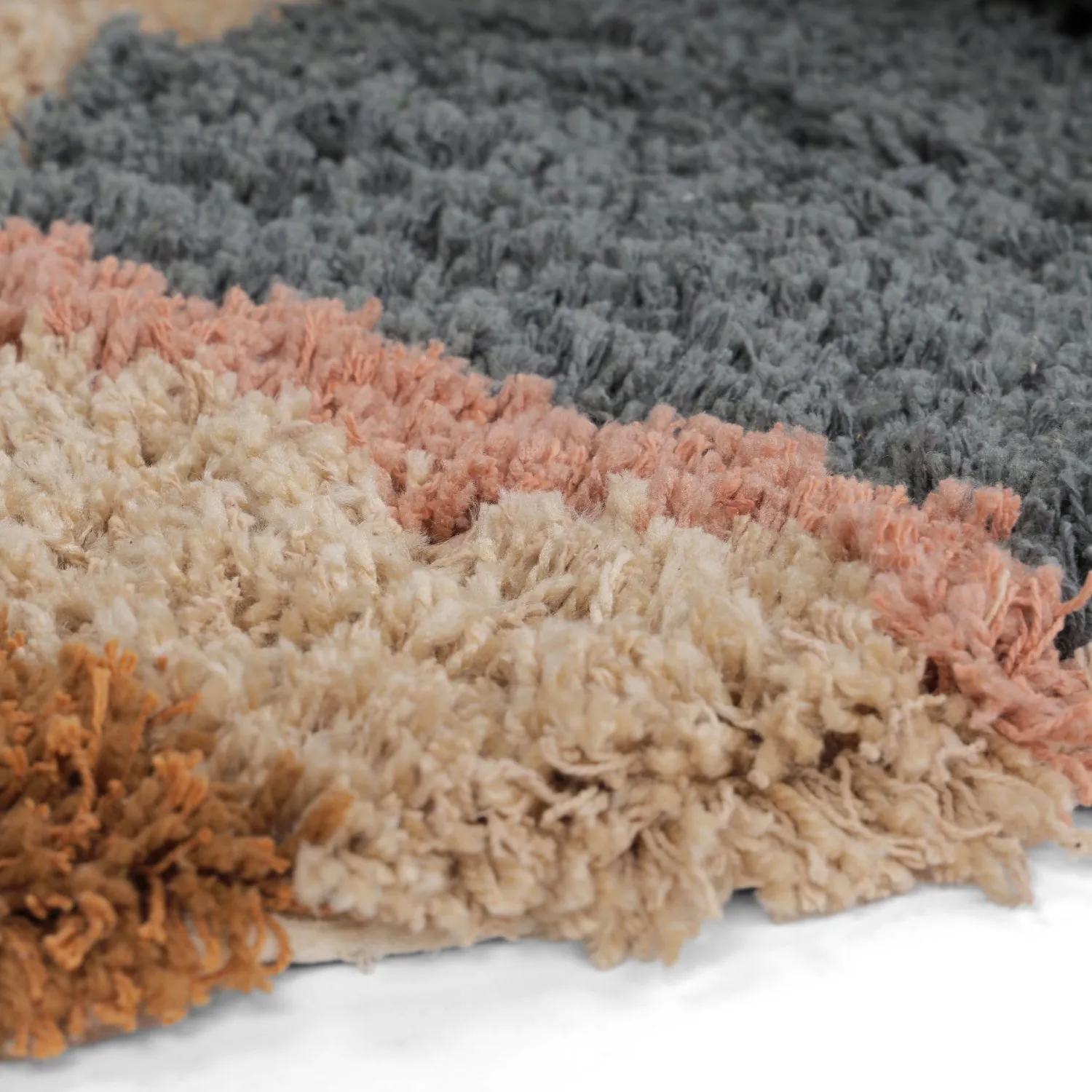 Kerek szőnyeg - Cefalu Natural Cotton Shaggy (multi)