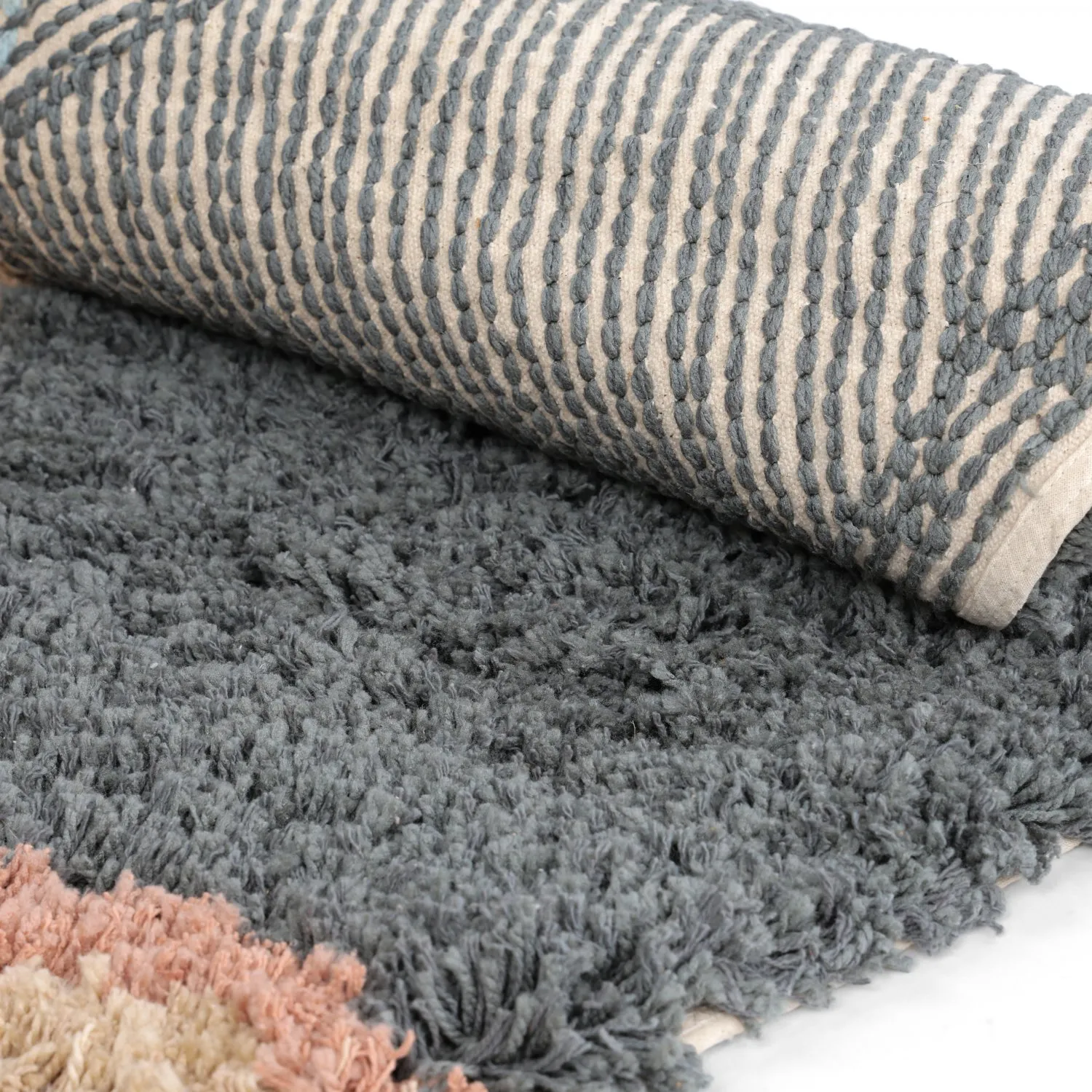 Kerek szőnyeg - Cefalu Natural Cotton Shaggy (multi)