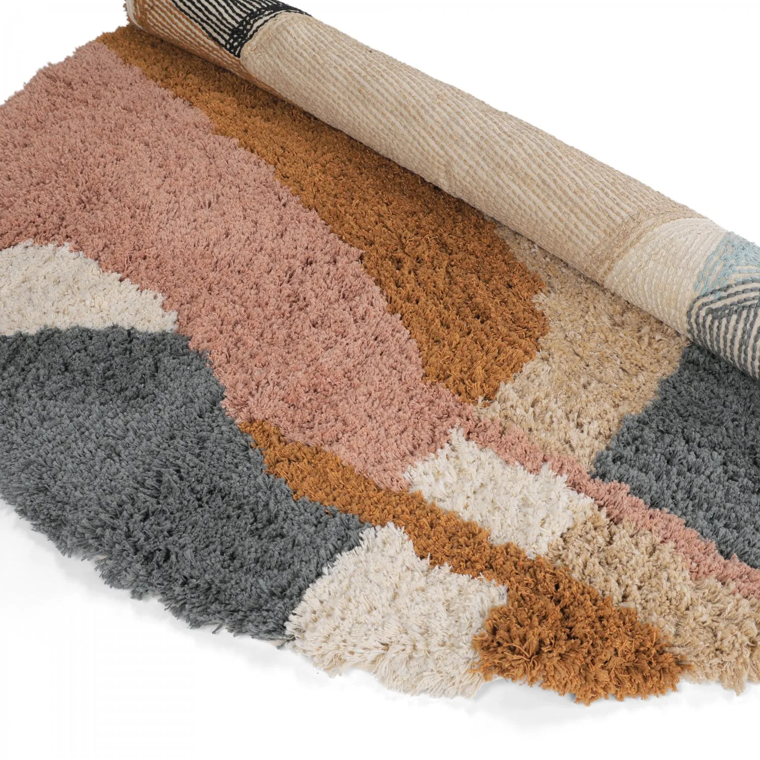 Kerek szőnyeg - Cefalu Natural Cotton Shaggy (multi)