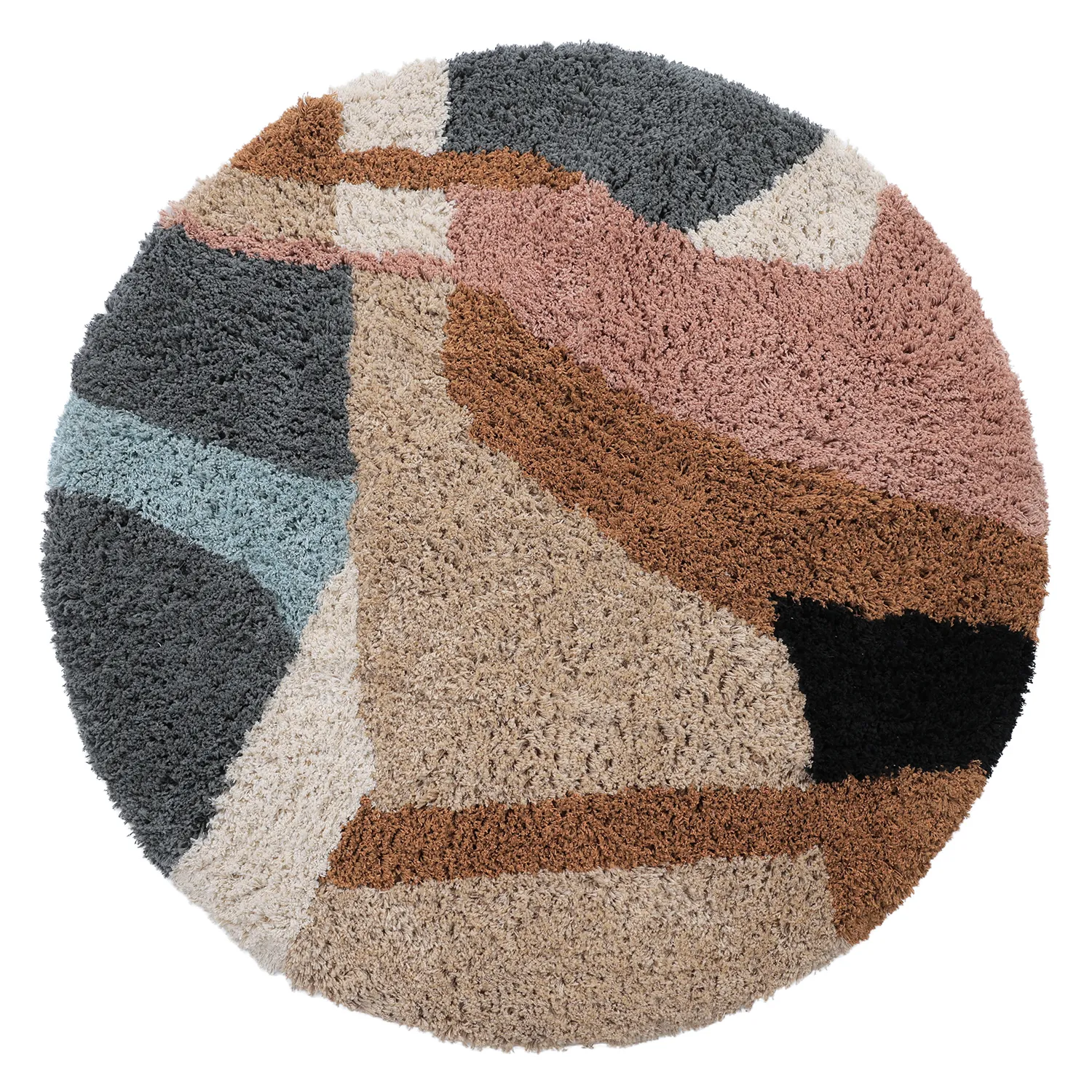 Kerek szőnyeg - Cefalu Natural Cotton Shaggy (multi)