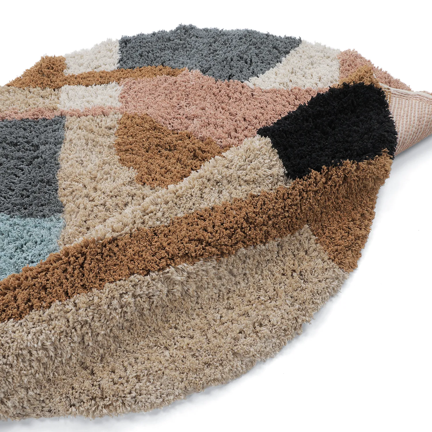 Kerek szőnyeg - Cefalu Natural Cotton Shaggy (multi)
