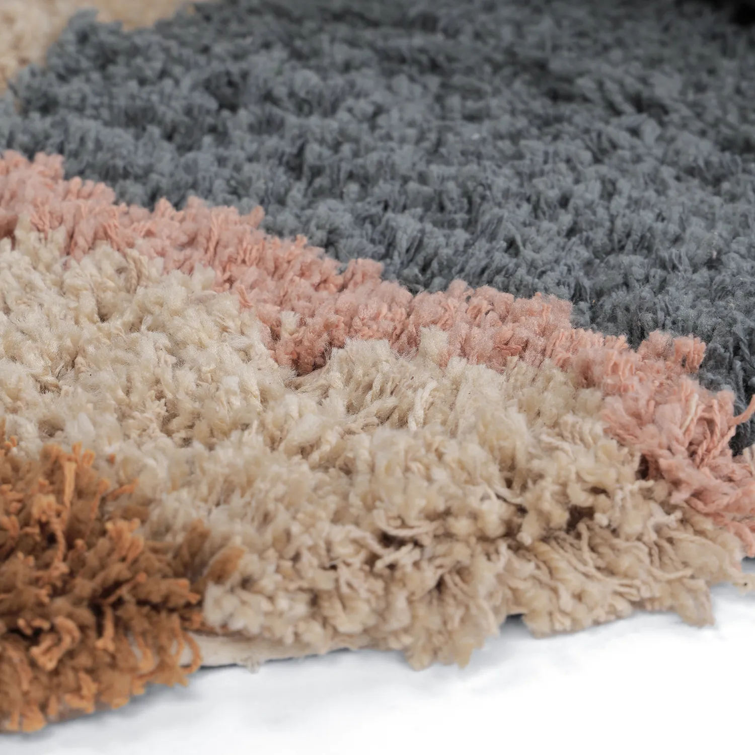 Kerek szőnyeg - Cefalu Natural Cotton Shaggy (multi)