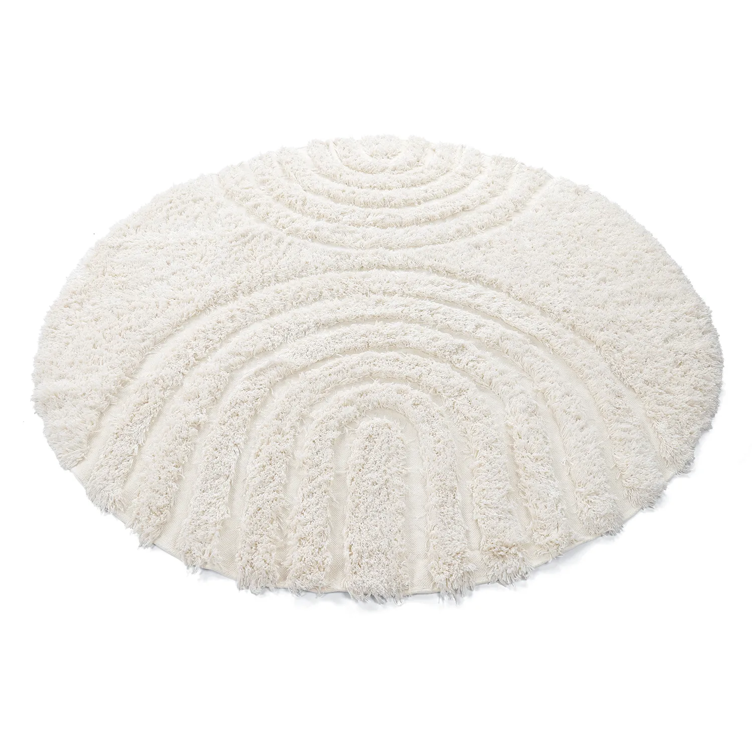 Kerek szőnyeg - Lindos Natural Cotton Shaggy (fehér)
