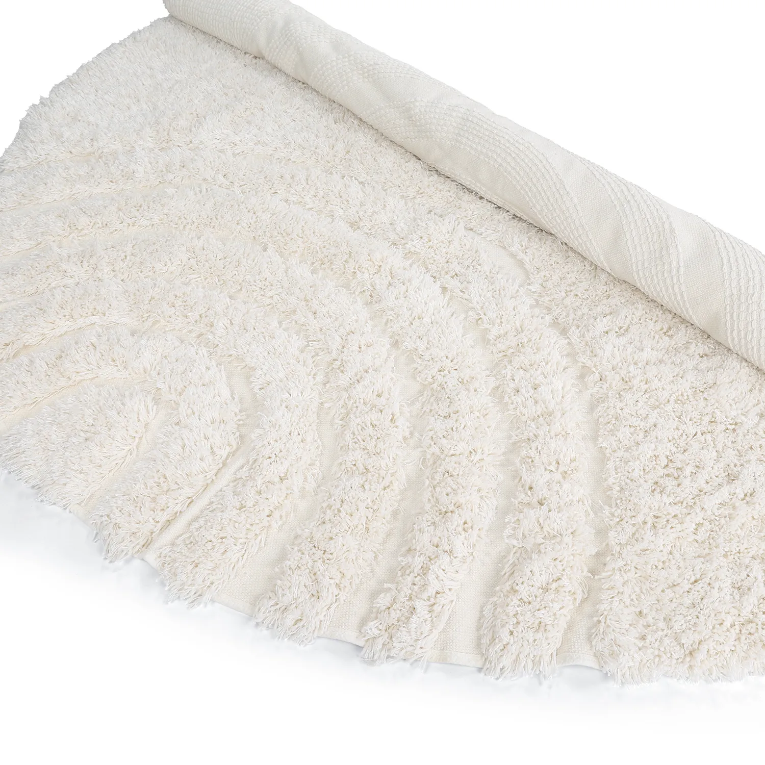 Kerek szőnyeg - Lindos Natural Cotton Shaggy (fehér)