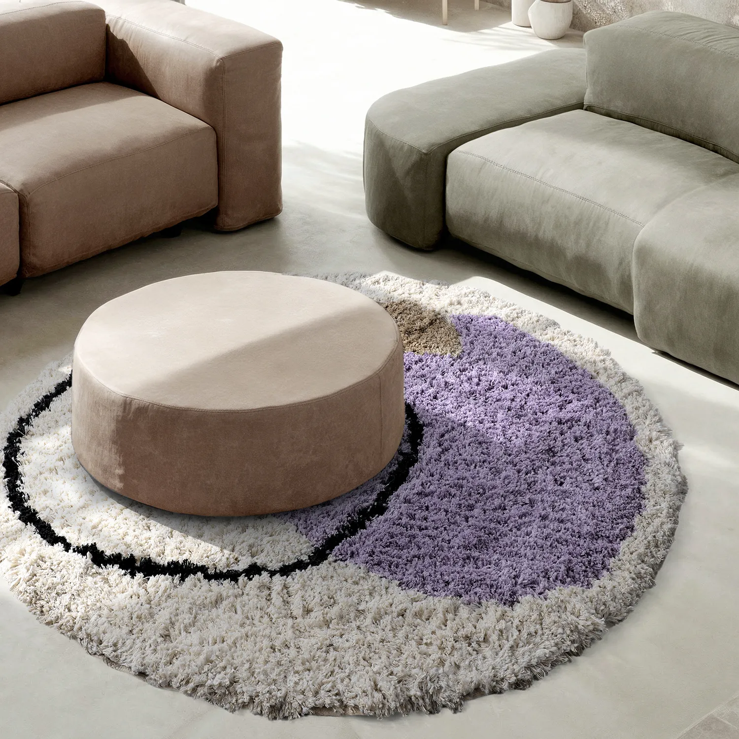 Kerek szőnyeg - Naousa Natural Cotton Shaggy (multi)