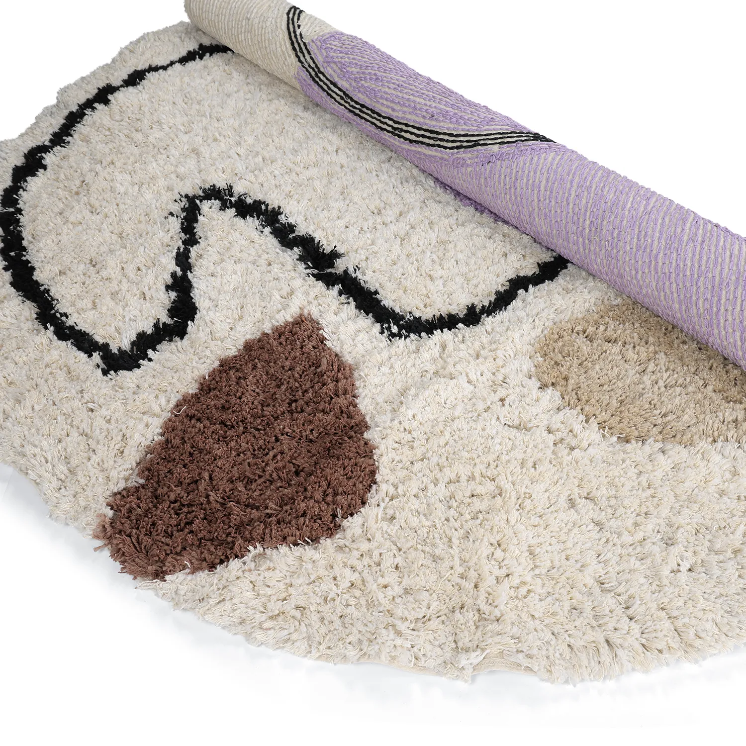Kerek szőnyeg - Naousa Natural Cotton Shaggy (multi)
