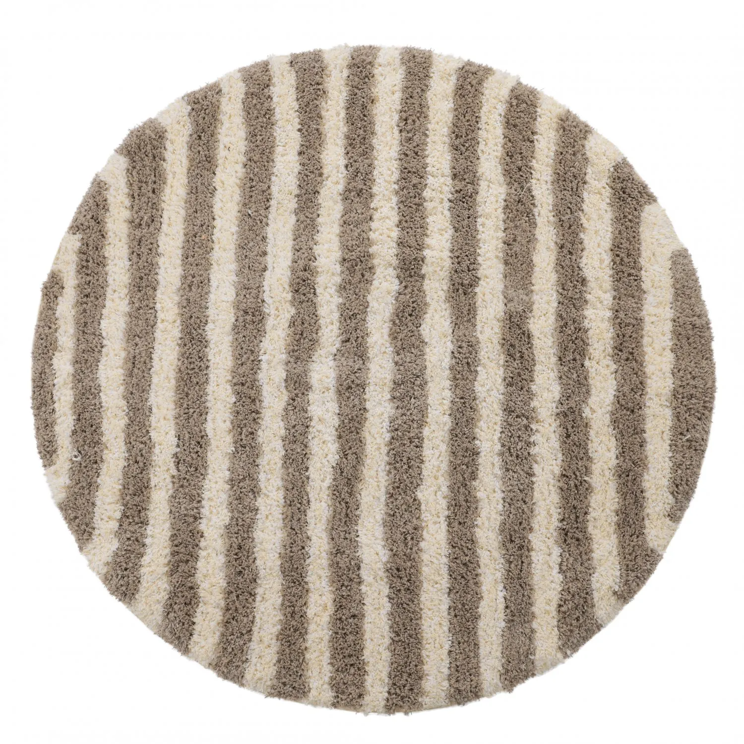 Kerek szőnyeg - Thira Stripe Cotton Shaggy (krém/taupe)