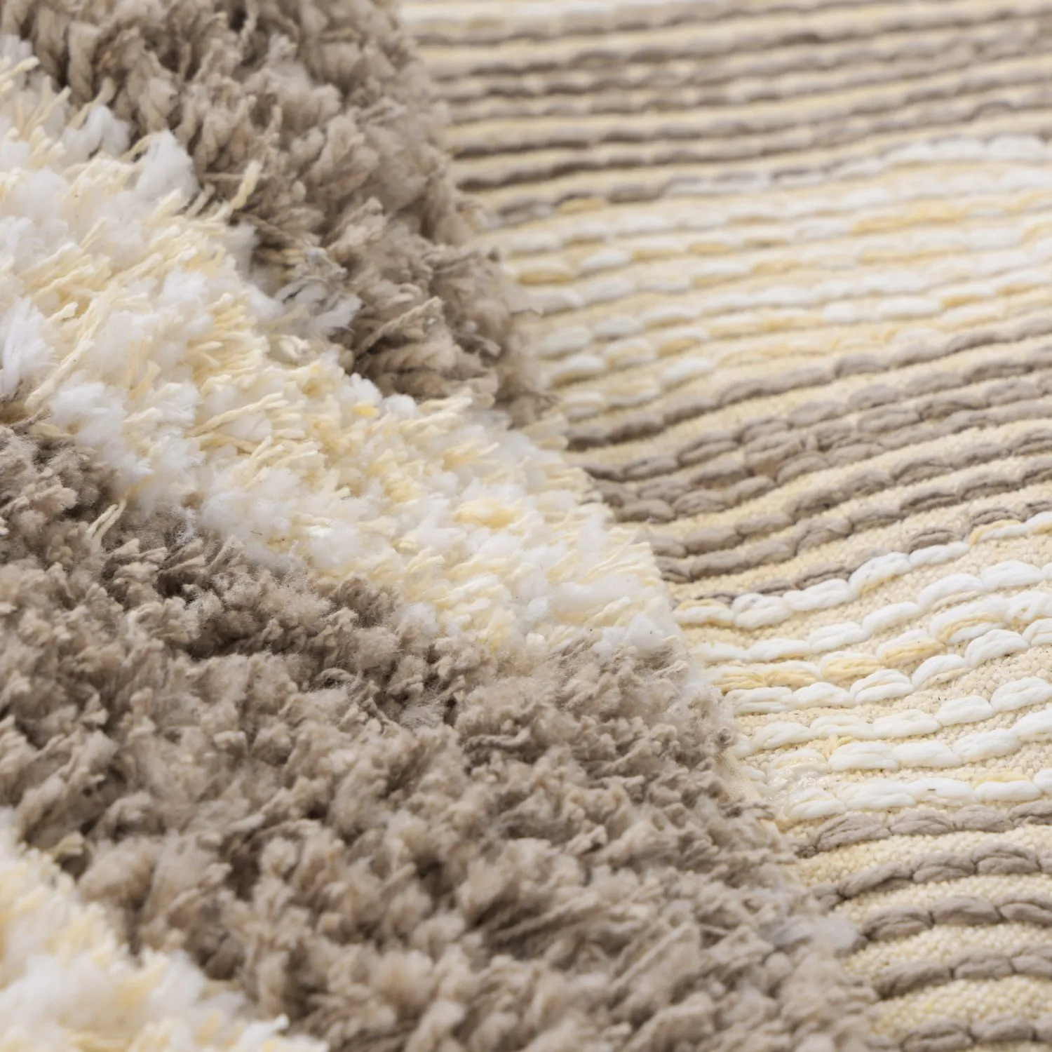 Kerek szőnyeg - Thira Stripe Cotton Shaggy (krém/taupe)