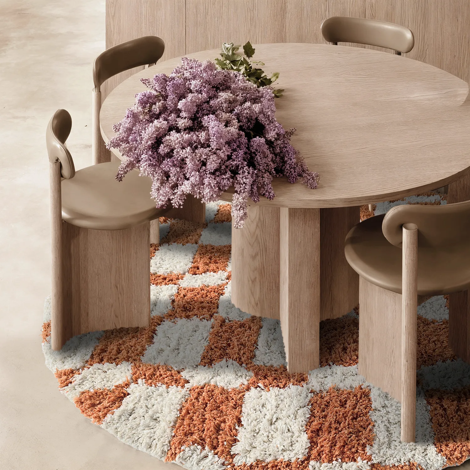 Kerek szőnyeg - Atrani Natural Cotton Shaggy (narancs)