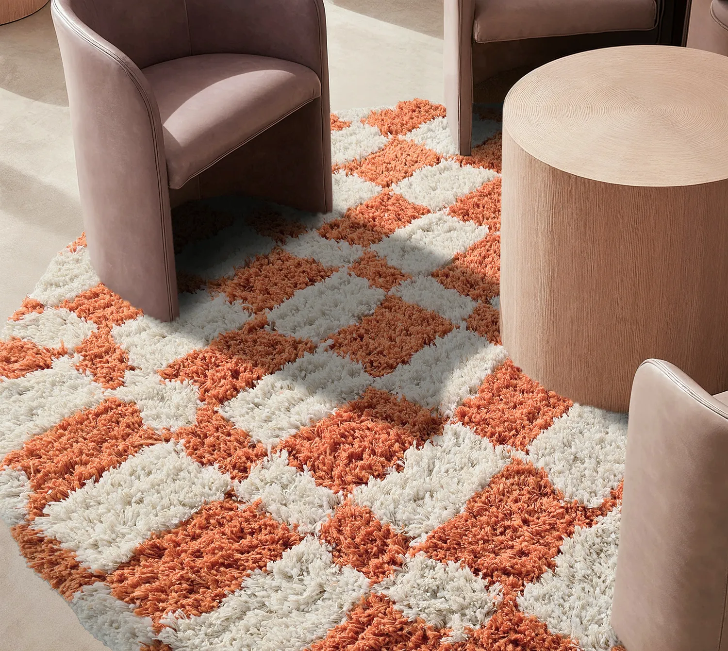 Kerek szőnyeg - Atrani Natural Cotton Shaggy (narancs)