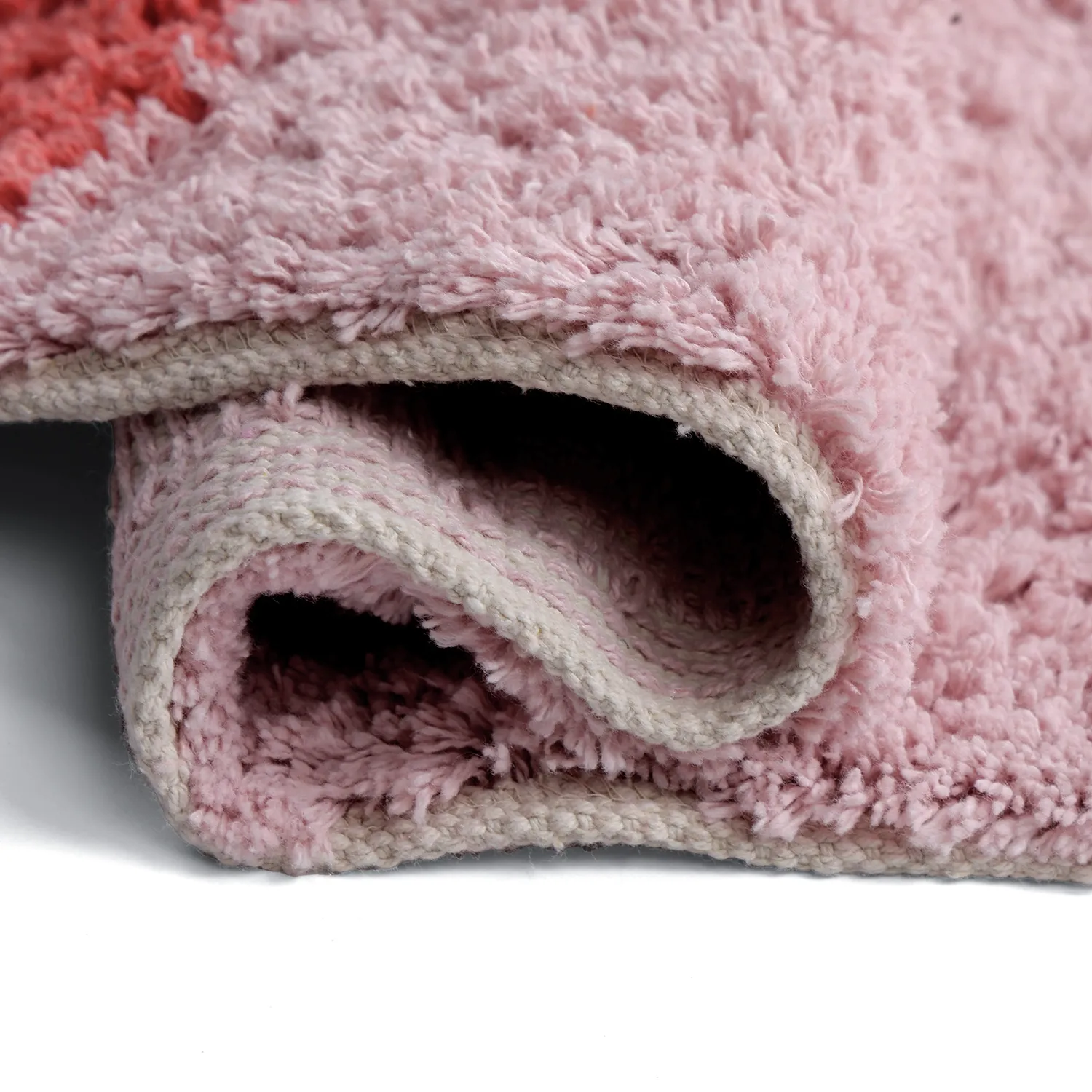 Kerek szőnyeg - Amira Natural Cotton Shaggy (rózsaszín/narancssárga)