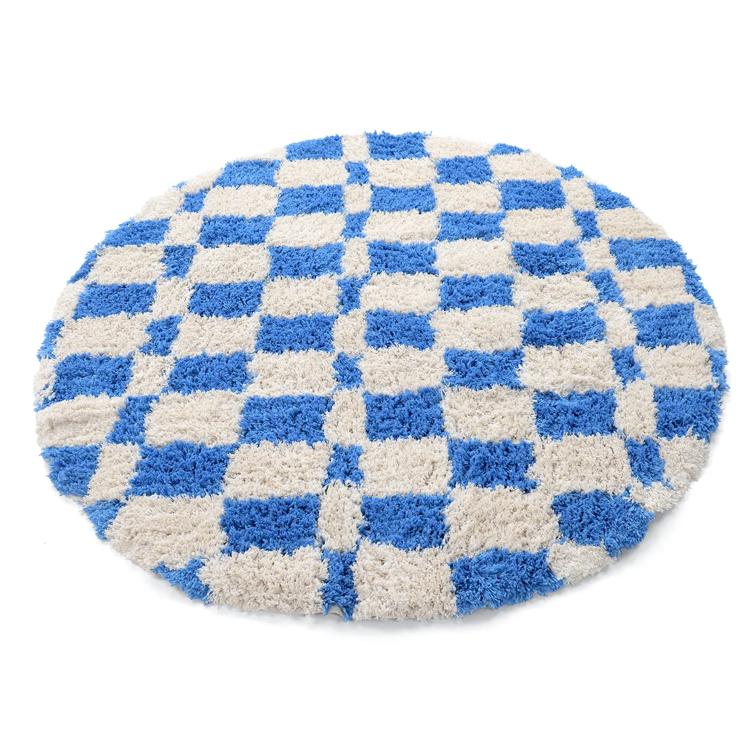 Kerek szőnyeg - Atrani Natural Cotton Shaggy (kék)