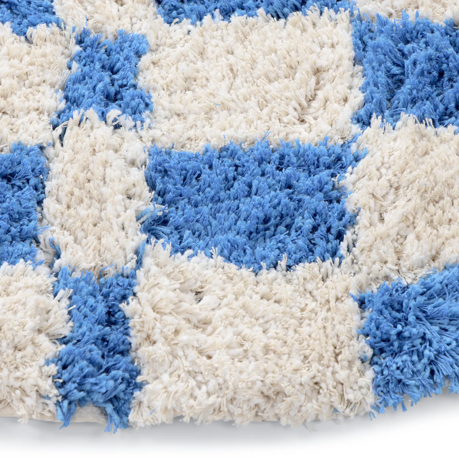 Kerek szőnyeg - Atrani Natural Cotton Shaggy (kék)